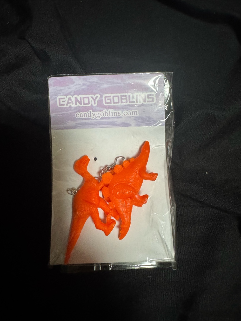 Bright Orange Dinosaur Earrings - Playful Statement Jewelry